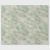Aqua Mint Gold Leopard Print Geschenkpapier (Flach)