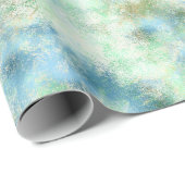 Aqua Mint Gold Marmor Abstrakt Geschenkpapier (Rolleneckpunkt)