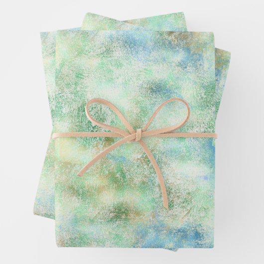 Aqua Mint Gold Marmor Abstrakt Geschenkpapier Set (Beispiel)