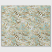 Aqua Mint Gold Zebra Print Geschenkpapier (Flach)
