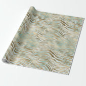 Aqua Mint Gold Zebra Print Geschenkpapier (Ungerollt)