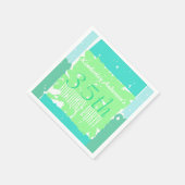 Aqua Mint Green Batik 35. Geburtstag Papierserviet Serviette (Ecke)