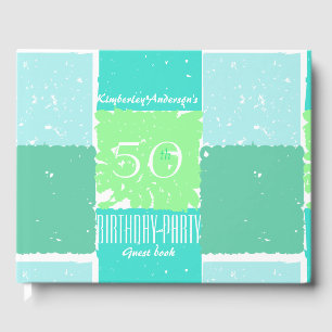 Aqua Mint Green Colors 50. Geburtstags-Gästebuch Gästebuch