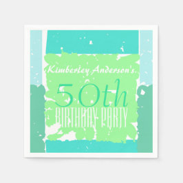 Aqua Mint Green Colors 50. Geburtstagspapiere Serv Serviette