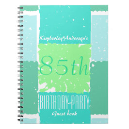 Aqua Mint Green Colors 85. Geburtstags Gästebuch Notizblock