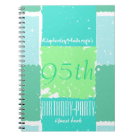 Aqua Mint Green Colors 95. Geburtstags Gästebuch