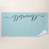 Aqua Mint Green Personalisiert Name Badetuch (Vorderseite)