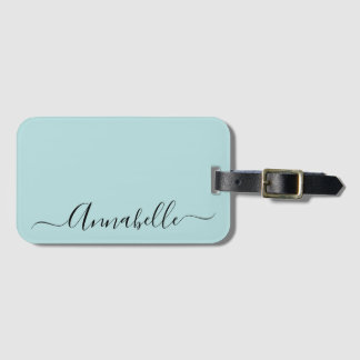 Aqua Mint Green Personalisiert Name Gepäckmarke Gepäckanhänger