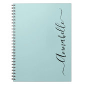 Aqua Mint Green Personalisiert Name Notizblock (Vorderseite)