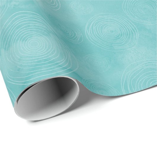 Aqua Mint Mermaid Boho Circles Geschenkpapier (Rolleneckpunkt)