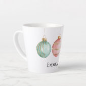 Aqua Mint Pink Gold Weihnachtsschmuck Name Milchtasse (Linke Ecke)