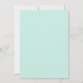 Aqua-Mint-Rosé-Hochzeit Einladung (Rückseite)