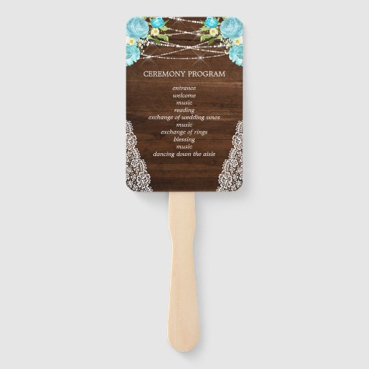 Aqua Mint Rustic Holz String Lichter Blumenzange Fächer (Rückseite)