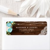 Aqua Mint Rustic Holz String Lights Blumenadresse (Insitu)