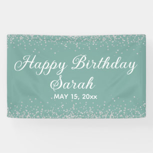 Aqua Mint Silber Diamant Glitter Alles Gute zum Ge Banner