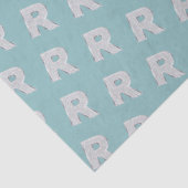 Aqua Mint Silver Letter R Seidenpapier (Detail)