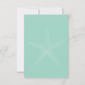 Aqua Mint Starfish Burlap Beach Hochzeitungs-RSVP RSVP Karte (Rückseite)