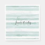 Aqua Mint Stripes Wedding Serviette (Vorderseite)