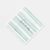 Aqua Mint Stripes Wedding Serviette (Ecke)