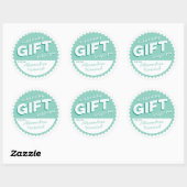 Aqua Mint Vintag Style Holiday Geschenksticker Runder Aufkleber (Blatt)