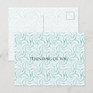 Aqua Mint Weiße Wirbel Ich denke an dich Postkarte
