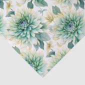 Aqua Mint White Floral Wedding Seidenpapier (Detail)