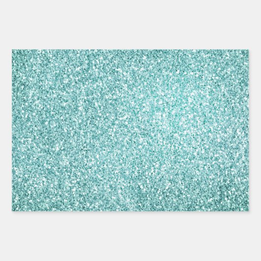 Aqua Mint White Geschenkpapier Set (Vorderseite 3)