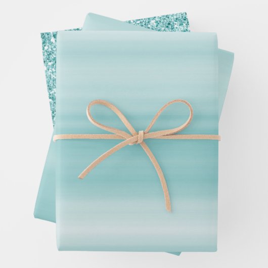 Aqua Mint White Geschenkpapier Set (Beispiel)