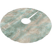 Aqua Mint White Gold Schlange Polyester Weihnachtsbaumdecke (Schrägansicht)