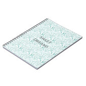 Aqua Mint White Wirbel Notizblock (Linke Seite)