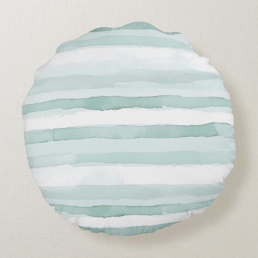 Aqua Mint White Wirbel Weihnachten Rundes Kissen (Rückseite)