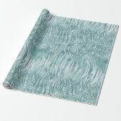 Aqua Mint Zebra Print Confetti Glitzer Geschenkpapier (Ungerollt)