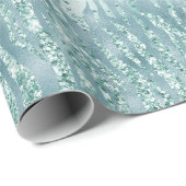 Aqua Mint Zebra Print Confetti Glitzer Geschenkpapier (Rolleneckpunkt)