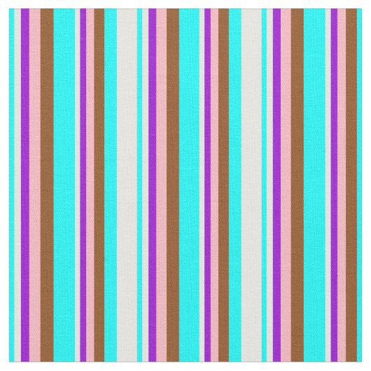 Aqua, Minzcreme, dunkles Violett, hellrosa und bra Stoff (Nahaufnahme)