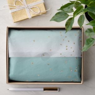 Aqua Minze Gold Glitzer Punkte Weihnachten Seidenpapier