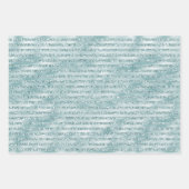 Aqua Minze Gold Glitzer Stars Geschenkpapier Set (Vorderseite 2)