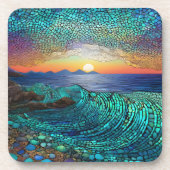 Aqua Mirage Seascape Getränkeuntersetzer (Vorderseite)