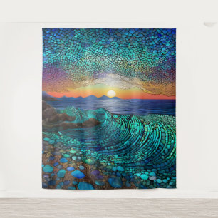 Aqua Mirage Seascape Wandteppich
