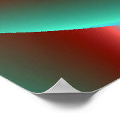 Aqua mit Red Prongs Spiral Poster (Ecke)