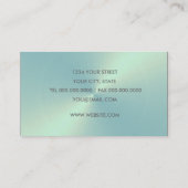 Aqua mit Silver Damask Business Card Visitenkarte (Rückseite)