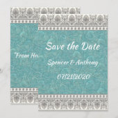 Aqua mit Texturlook Save The Date (Vorne/Hinten)
