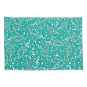 Aqua mit weißes GoldMusiknoten-Kissenbezügen Kissenbezug (Rückseite-Rechts)