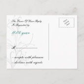 aqua Mod Wedding rsvp card Einladungspostkarte (Rückseite)