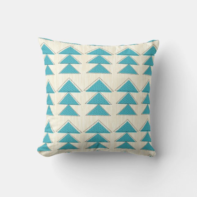 Aqua Modern Arrow Muster Design Pillow Kissen (Vorderseite)