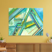 Aqua Modern Art Abstrakte Canvas Prints Leinwanddruck (Insitu (Wohnzimmer))