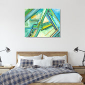 Aqua Modern Art Abstrakte Canvas Prints Leinwanddruck (Insitu (Schlafzimmer))