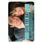 Aqua Modern Cut Out Save the Date Magnet (Vertikal)