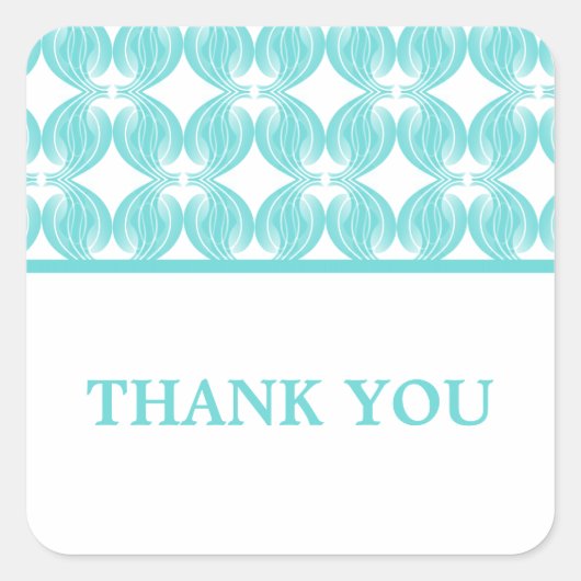 Aqua Modern Deko Danke Stickers (Vorderseite)