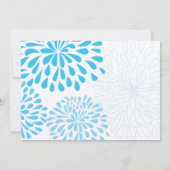 Aqua Modern Floral Chrysanthemum Wedding Einladung (Rückseite)