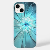 Aqua Modern Flower Phone Case (Rückseite)